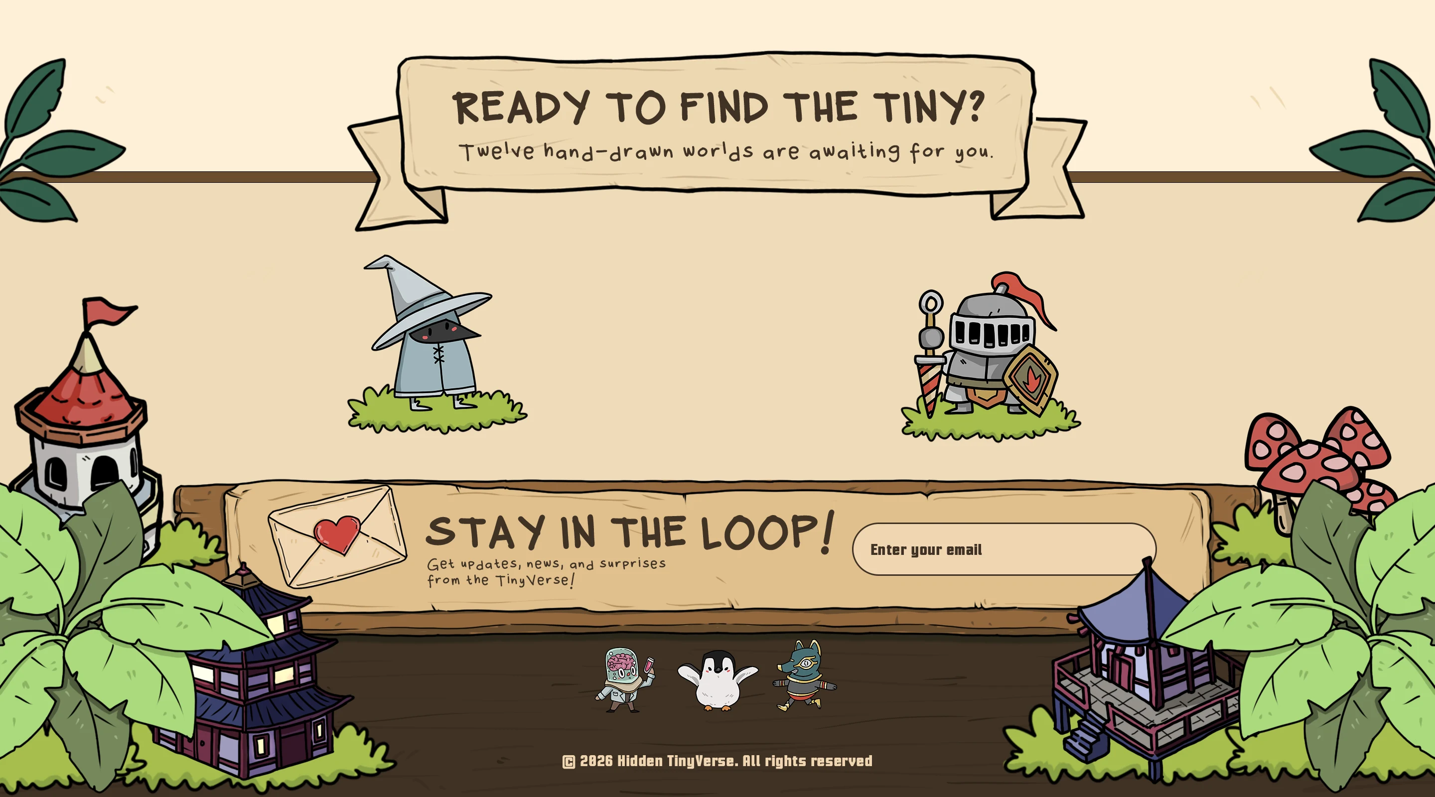 Ready to find the tiny? Twelve hand-drawn worlds are awaiting you.